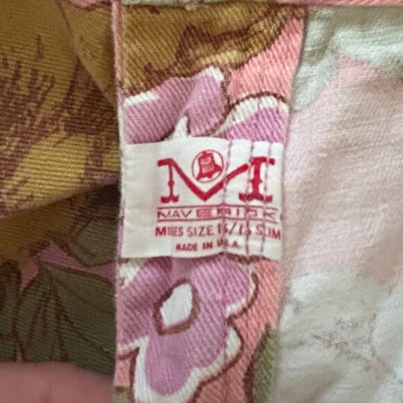 Vintage 70s Maverick Pink Floral Jeans – Very Rare, Made in USA, High Rise - Picture 7 of 8